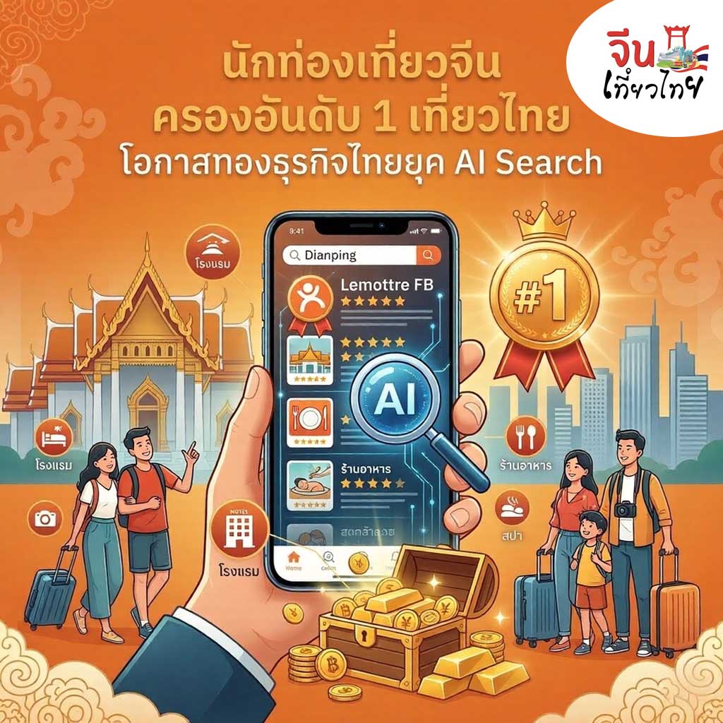 นักท่องเที่ยวจีน ครองอันดับ 1 เที่ยวไทย
